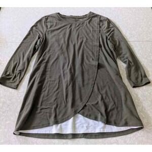 Motherhood Maternity XS Nursing Shirt 3/4 Length Sleeves Olive Green